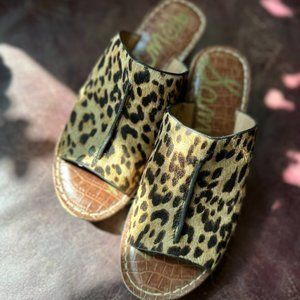 Animal Print Wedge Heel Clogs
